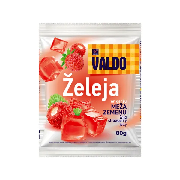 Želeja ar meža zemeņu garšu 80g, Valdo