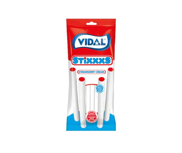 Želejas konfektes Stixxxs Strawberry Cream 90g, Vidal