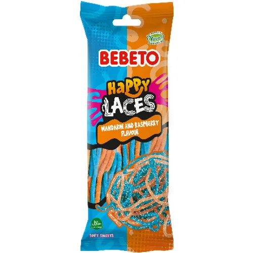 Želejkonfektes  Bebeto Laces Rasberry  and  Mandarin Flavour 75g