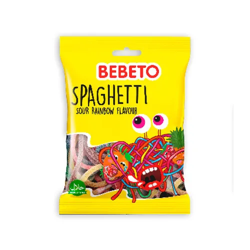 Želejkonfektes Bebeto Spaghetti Sour Rainbow 80g