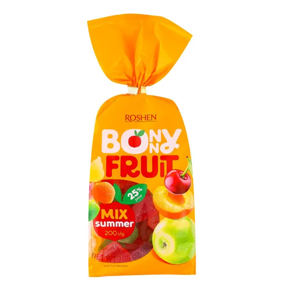 Želejkonfektes Bonny Fruit, summer mix 200g, Roshen