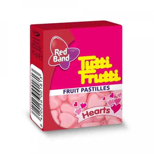 Želejkonfektes Tutti Frutt Hearts 15g