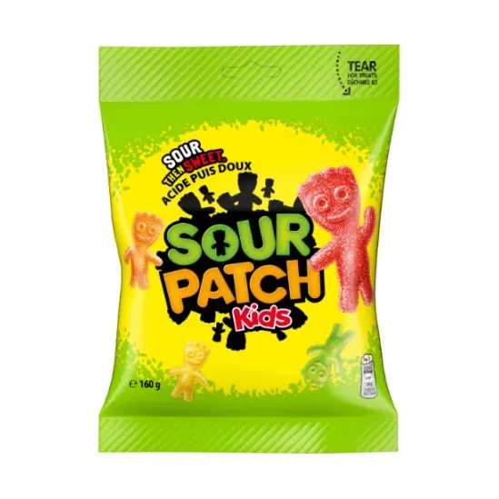 Sour Patch Kids Jaukto augļu garšas želejkonfektes ar skābo cukura apvalku 160g