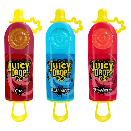 Želejkonfektes Juicy Drop Pop 26g, Bazooka