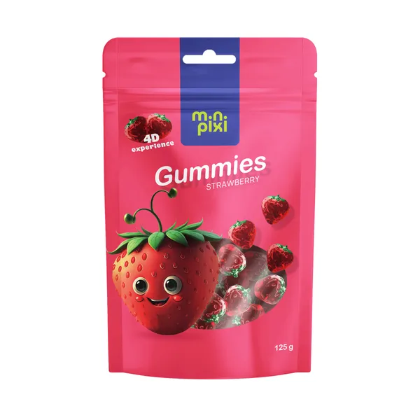 Želejkonfektes Strawberry 125g, Mini Pixi