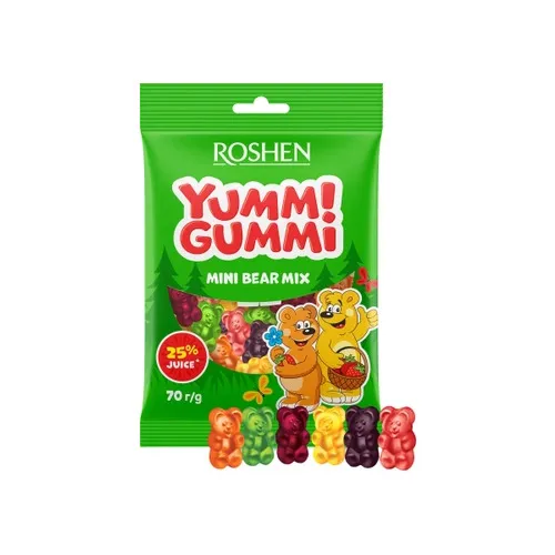 Želejkonfektes Yumm! Gummi Bear Mix 70g, Roshen