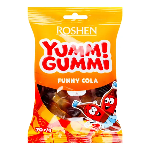 Želejkonfektes Yumm! Gummi Funny Cola 70g, Roshen