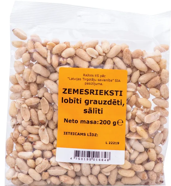 Zemesrieksti lobīti, grauzdēti, sālīti 200g, LaTS