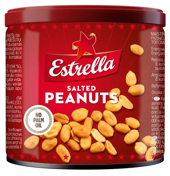 Estrella Zemesrieksti sālīti metāla bundžā 140g