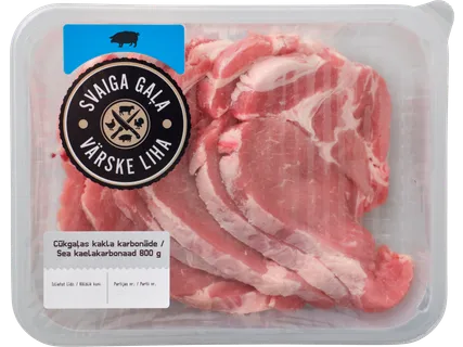 Cūkgaļas kakla karbonāde šķēlēs bez kaula, atdz.