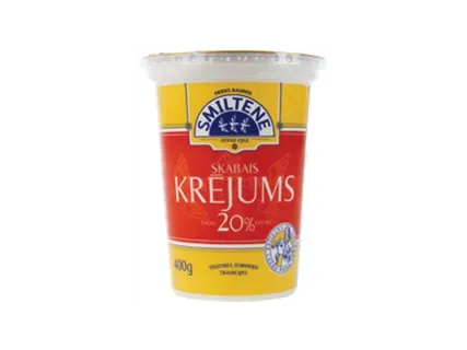 Skābais krējums SMILTENE 20% 400g