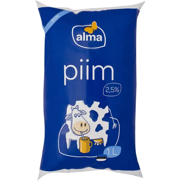*Piens ALMA 2,5%, plēvē, 1l