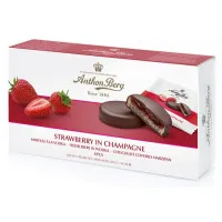 Anthon Berg Strawberry In Champagne šokolādes konfektes- zemenes šampanietī 220g