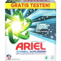 ARIEL Universal+ Lenor Unstoppables veļas mazgāšanas pulveris (25x) 1,5kg