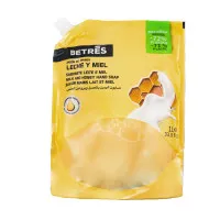 BETRES šķidro ziepju rezerve ar piena un medus aromātu 1L