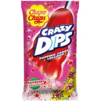 Chupa Chups Crazy Dips ledene uz kociņa ar zemeņu garšu 14g