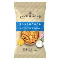 DAVE & JON'S grauzdētu Lauka pupu uzkodas Sourcream & Onion 100g