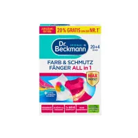 DR. BECKMANN salvetes pret sakrāsošanos, krāsainas veļas mazgāšanai 24gab