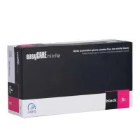 EASYCARE Nitrile cimdi bez pūdera, melni, S, 100gab