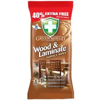 GREEN SHIELD mitrās salvetes koka un lamināta virsmu tīrīšanai 70gab