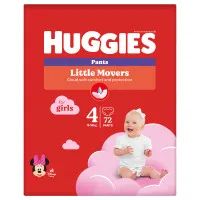 Huggies Pants Girl 4 (9-14kg) biksītes meitenēm 72gb.