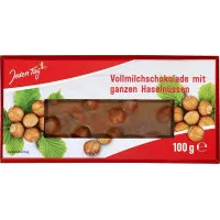 JEDEN TAG piena šokolādes tāfelīte ar vesaliem lazdu riekstiem 100g
