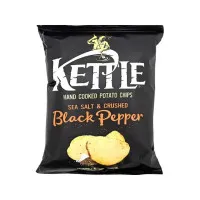 KETTLE Sea Salt - Black Pepper kartupeļu čipsi 130 g