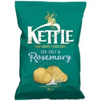 KETTLE Sea Salt & Rosemary kartupeļu čipsi 130g