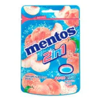 MENTOS 2in1 Peach & Soda dražejas 45g