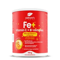 Nature's finest Iron + B-komplex+vitamin C. Augstas absorbcijas dzels glukonāta, C un B grupas vitmaīnu komplekss. Bez cukura. 150g