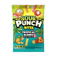 SOUR PUNCH Bites Tropical želejas konfektes 142g