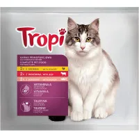 Tropi slapjās barības izlase kaķiem - liellopu, mājputnu, laša 6x100g