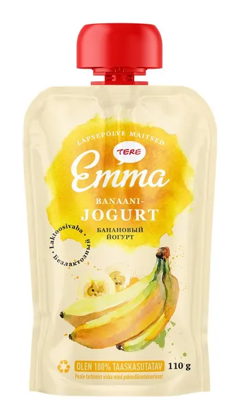 48H Jogurts EMMA, banānu, bez laktozes, 110g