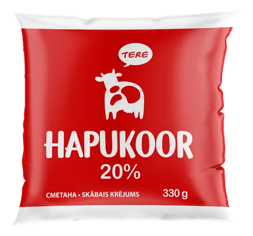 48H Skābais krējums TERE, 20%, plēvē, 330g