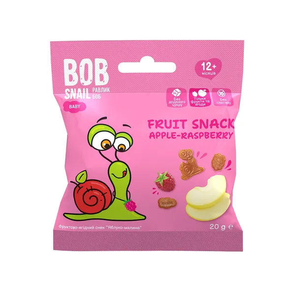 Ābolu un aveņu uzkoda BOB SNAIL, 20g