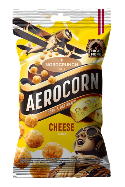 Aerocorn kukurūzas un auzu uzkoda ar siera garšu 25g