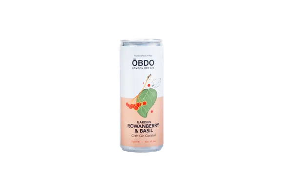Alkoholisks džina kokteilis OBDO Craft, Pīlādzis un baziliks, 6%, bundžā, 0.25l (DEP)