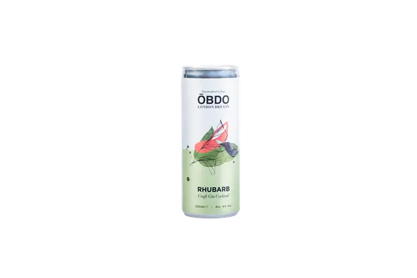 Alkoholisks džina kokteilis OBDO Craft, Rabarberu, 6%, bundžā, 0.25l (DEP)