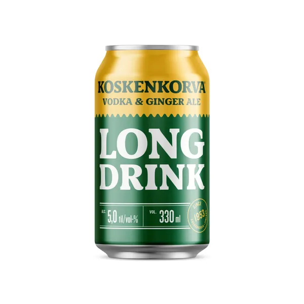 Alkoholisks kokteilis KOSKENKORVA LD Vodka Ginger Ale, 5%, bundžā, 0.33l (DEP)
