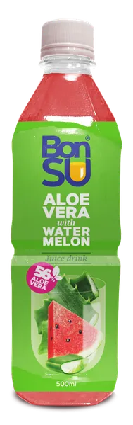 Aloe Vera un arbūzu sulas dzēriens ar alvejas mīkstumu (56%) BONSU, 500ml, PET (DEP)