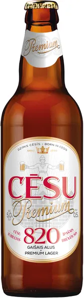 Alus CĒSU Premium 820 Jubilejas, stiklā, 5%, 0.5l (DEP)