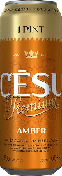 Alus CĒSU PREM.AMBER 5% 0,568L skārd.D