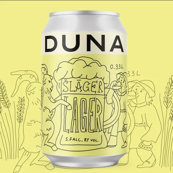 Alus DUNA Šlager lager festbier, 5,2%, bundžā, 0.33l (DEP)
