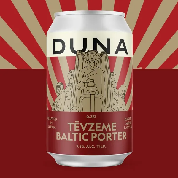 Alus DUNA Tēvzeme Baltic porter, 7,5%, bundžā, 0.33l (DEP)