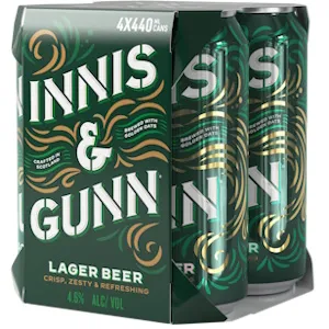 Alus INNIS&GUNN Lager, 4,6%, bundžā, 4x0,44l (DEP)