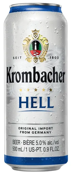 Alus KROMBACHER Hell, 5%, bundžā, 0.5l (DEP)