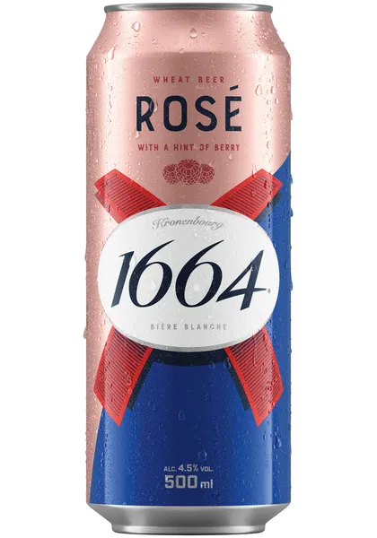 Alus KRONENBOURG 1664 Rose, 5%, bundžā, 0.5l (DEP)