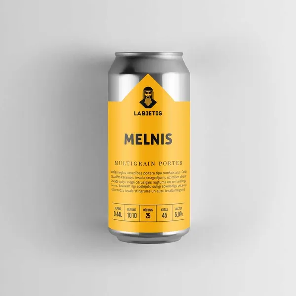 Alus LABIETIS Melnis, 5%, bundžā, 0.44l (DEP)