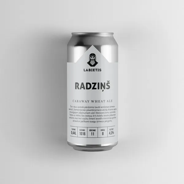 Alus LABIETIS Radziņš, 4,3%, bundžā, 0.44l (DEP)