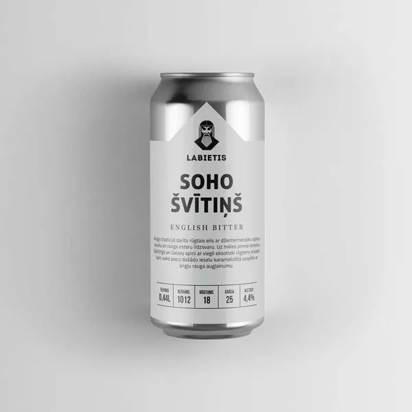 Alus LABIETIS Soho švītiņš, 4,4%, bundžā, 0.44l (DEP)